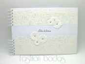 LIBRO DE FIRMAS PARA BODA Libro de firmas - FLORES BLANCAS