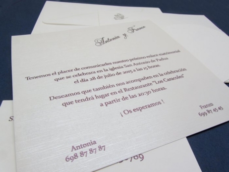 Invitación de boda - ELEGANTE BLANCA    (CARD 34917)