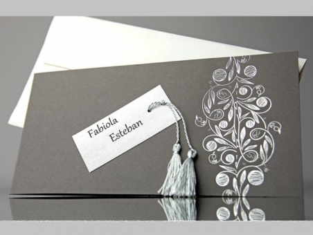 Invitación de boda elegante original gris 34920