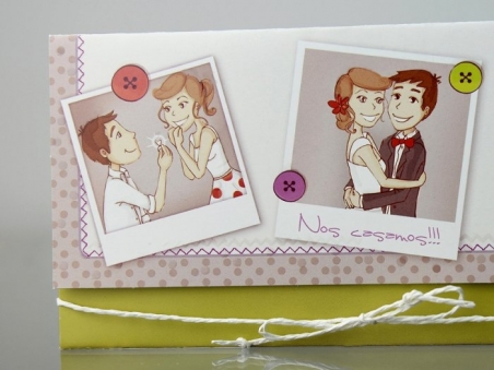 Invitación de boda divertida novios 34946