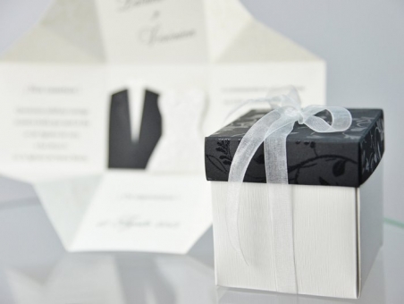Invitación de boda elegante caja barata 34951