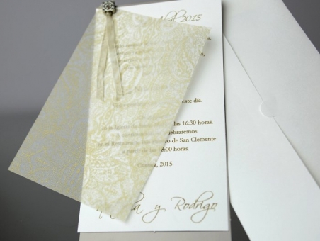 Invitación de boda elegante marron 34952
