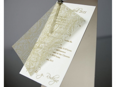 Invitación de boda elegante marron 34952