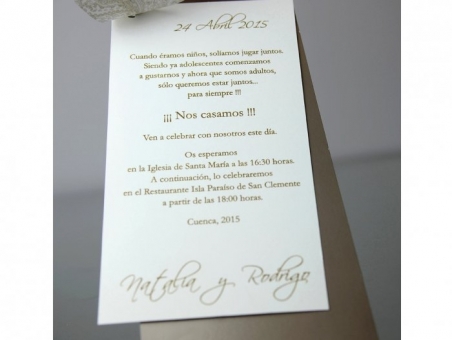 Invitación de boda elegante marron 34952