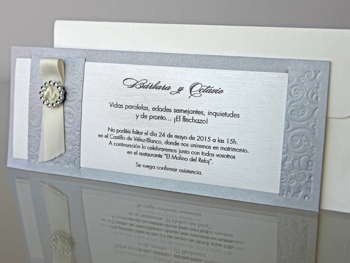 Invitación de boda - ELEGANTE GRIS   (34954)