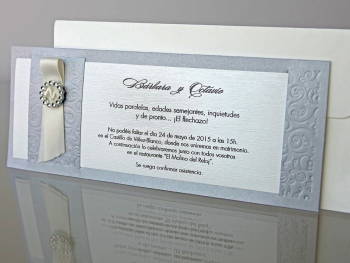 Invitación de boda - ELEGANTE GRIS   (CARD 34954)