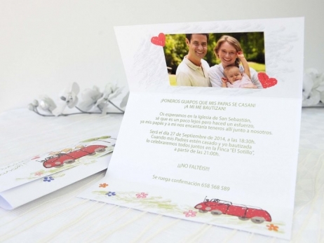 Invitación de boda -  PAPI Y MAMI SE CASAN CON FOTO   (C35601)