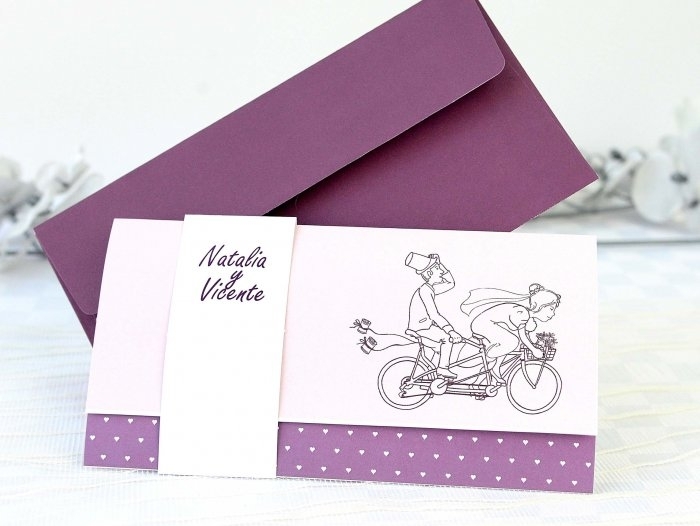 Invitación de boda - NOVIOS BICI (A62432) Invitación de boda - NOVIOS BICI (A62432)