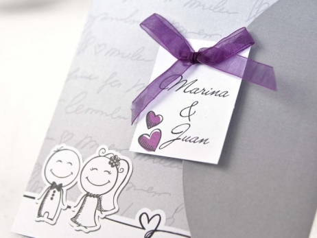 Invitación de boda - NOVIOS FELICES   (35641 A)