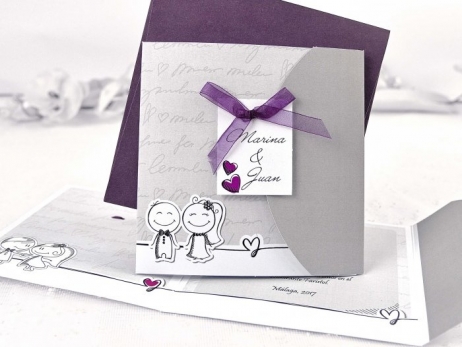 Invitación de boda - NOVIOS FELICES   (35641 A)