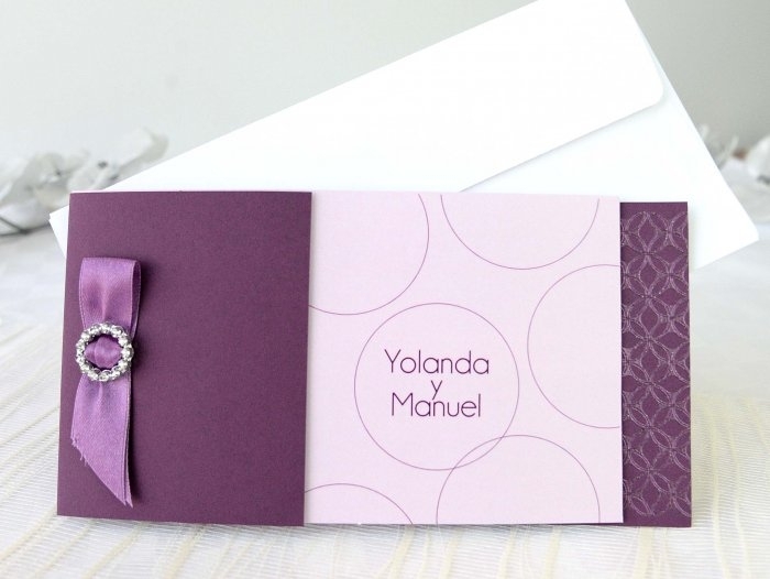Invitación de boda - ELEGANTE MORADA (A64632) Invitación de boda - ELEGANTE MORADA (A64632)