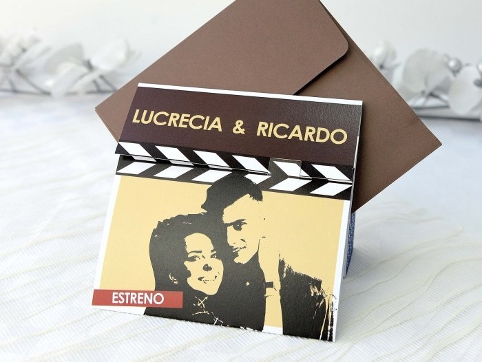 Invitación de boda - CLAQUETA CON FOTO (A67032) Invitación de boda - CLAQUETA CON FOTO (A67032)