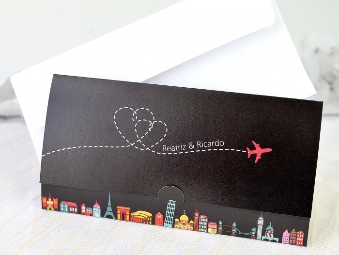 Invitación de boda - BILLETE DE AVION (A68032) Invitación de boda - BILLETE DE AVION (A68032)