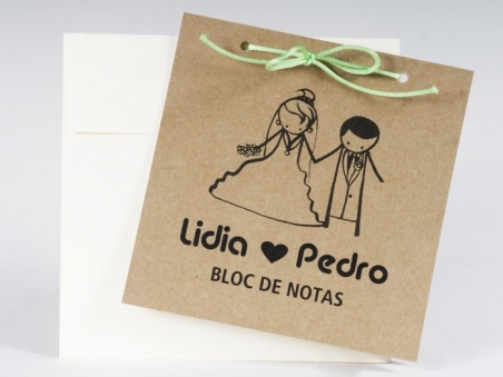 invitacion de boda original bloc de notas kraft