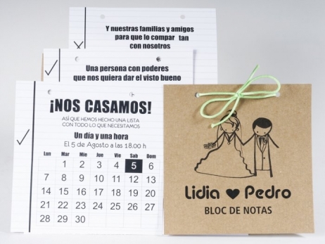 Invitación de boda - BLOC DE NOTAS   (MA17)