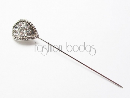 Alfiler de boda - PLATA CON BRILLANTES (ref. 51)