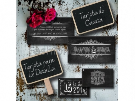 Tarjetas para detalles - PACK DE 30 UDS COLECCIÓN PIZARRA N90-630