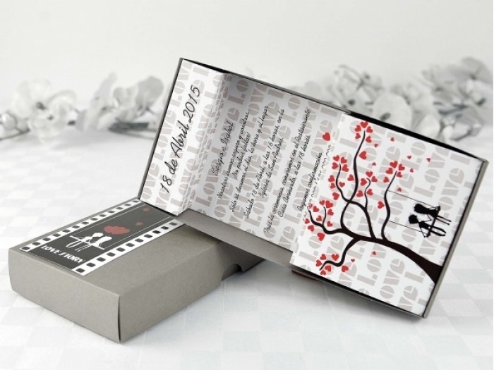 Invitación de boda - CAJA PELICULA DEL AMOR (A69732) Invitación de boda - CAJA PELICULA DEL AMOR (A69732)