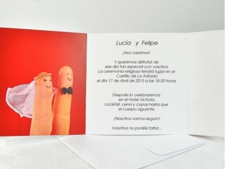 Invitación de boda - HUELLAS DACTILARES   (A61832)