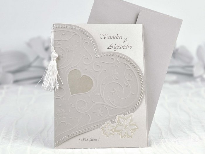 Invitación de boda - ELEGANTE CORAZON  (35103 B)