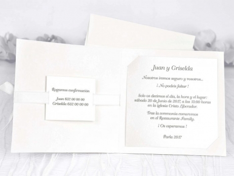 Invitación de boda - ELEGANTE ENCAJE    (39108 E)