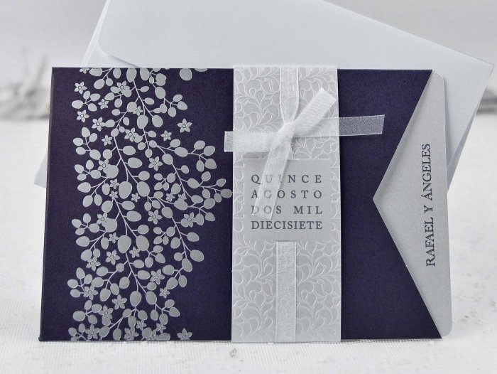 Invitación de boda - ELEGANTE MORADA (CARD 39111E) Invitación de boda - ELEGANTE MORADA (CARD 39111E)