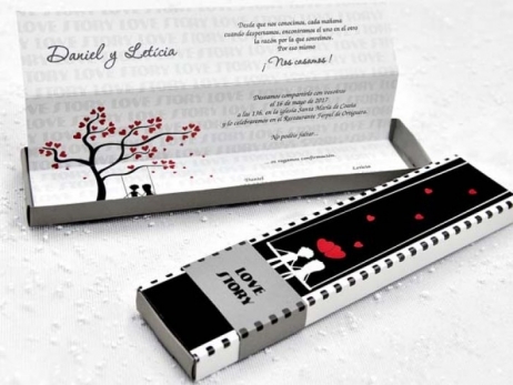 Invitación de boda - CAJA PELICULA    (C39116D)