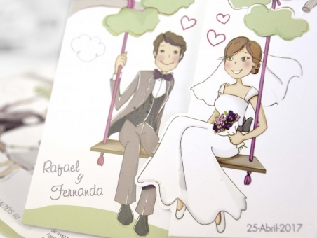 Invitación de boda con hijos barata CARD 39124 para boda y bautizo