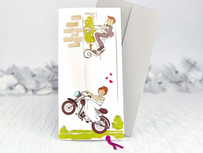 Invitación de boda - NOVIOS EN MOTO (C39132C) Invitación de boda - NOVIOS EN MOTO (C39132C)