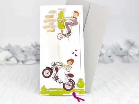 Invitación de boda divertida informal novios 39132