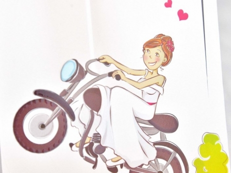 Invitación de boda - NOVIOS EN MOTO   (C39132C)