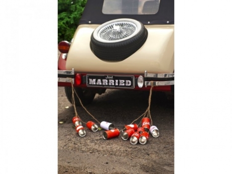 MATRICULA PARA COCHE NOVIOS  Just Married  T75