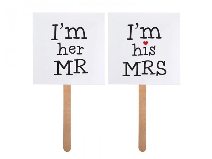 MINI CARTEL PARA PHOTOCALL  I'm his MRS/I'm her MR  - KN2