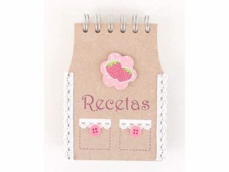 Detalle de boda - LIBRETA RECETAS KRAFT "DELANTAL" ref.2682