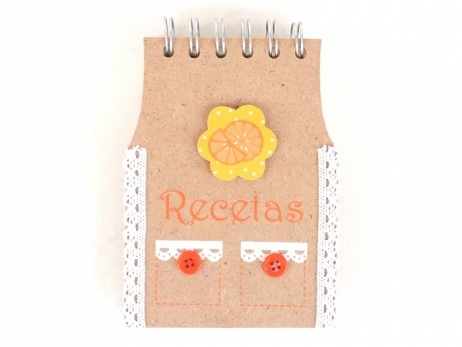 Detalle de boda - LIBRETA RECETAS KRAFT "DELANTAL" ref.2682