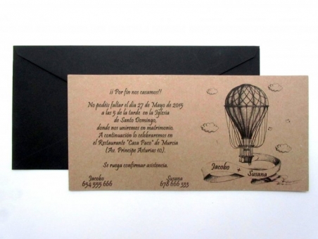 Invitación de boda barata moderna KRAFT GLOBO antiguo