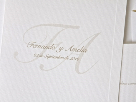 Invitación de boda - CLASICA CON FORRO DORADO   (ES546)