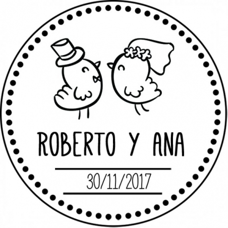 Sello Personalizado boda + Tinta GRATIS ref.selloR28