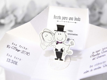 Invitación de boda diferente informal caja novios 39211