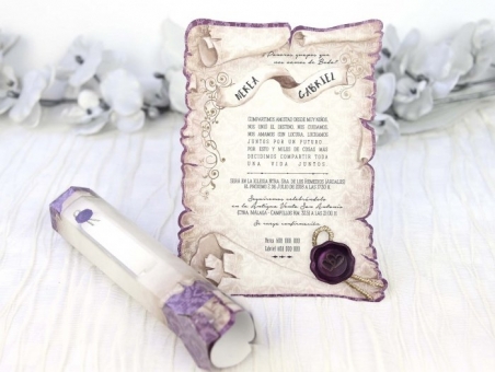 Invitación de boda barata pergamino antiguo 39215