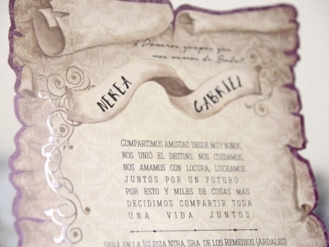 Invitación de boda -  CAJA PERGAMINO   (C21539)