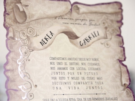 Invitación de boda barata pergamino antiguo 39215