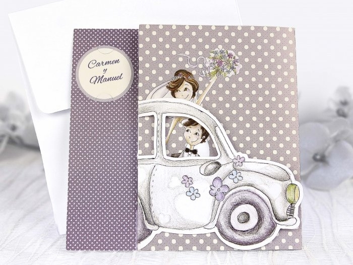 Invitación de boda - NOVIOS COCHE (C39218B) Invitación de boda - NOVIOS COCHE (C39218B)