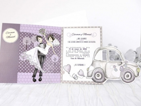 Invitación de boda -  NOVIOS COCHE   (C39218B)