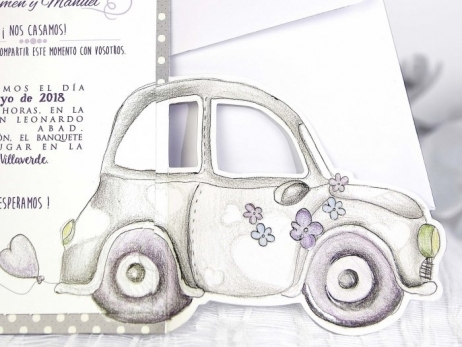 Invitación de boda -  NOVIOS COCHE   (39218 B)