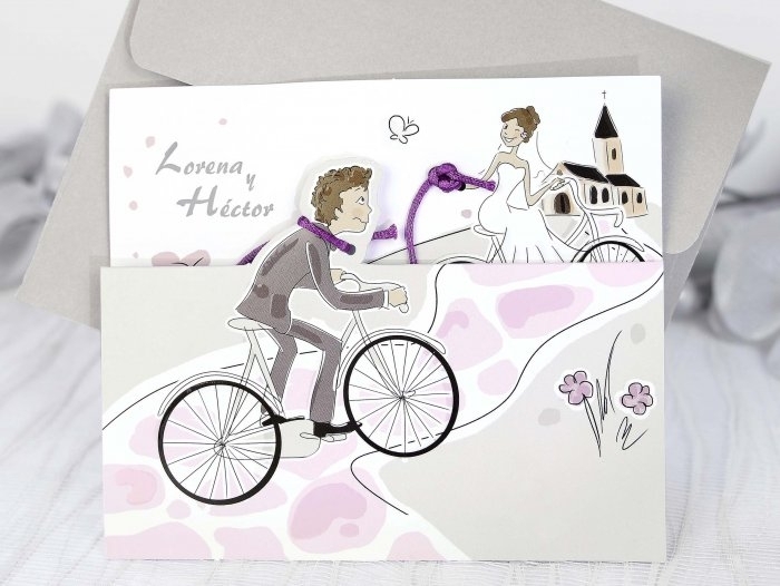 Invitación de boda -  NOVIOS BICICLETA   (39220 C)