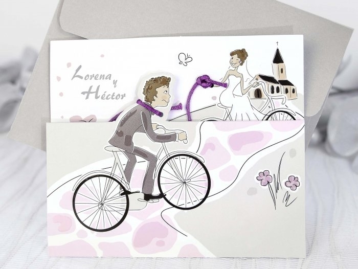 Invitación de boda - NOVIOS BICICLETA (C39220C) Invitación de boda - NOVIOS BICICLETA (C39220C)