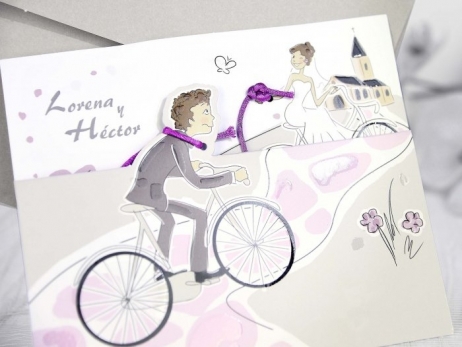 Invitación de boda -  NOVIOS BICICLETA   (C39220C)