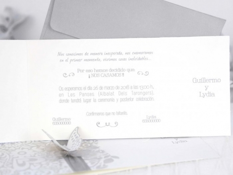 Invitación de boda -  ELEGANTE MARIPOSA   (39222 A)