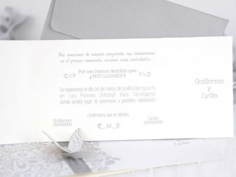 Invitación de boda -  ELEGANTE MARIPOSA   (C39222A)